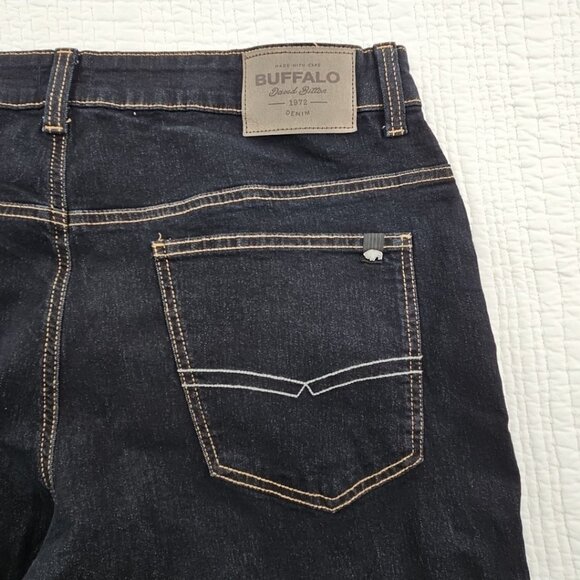NWT Buffalo David Bitton Straight Six Jeans Men's 36x32 Dark Indigo Stretch NEW - Picture 13 of 16